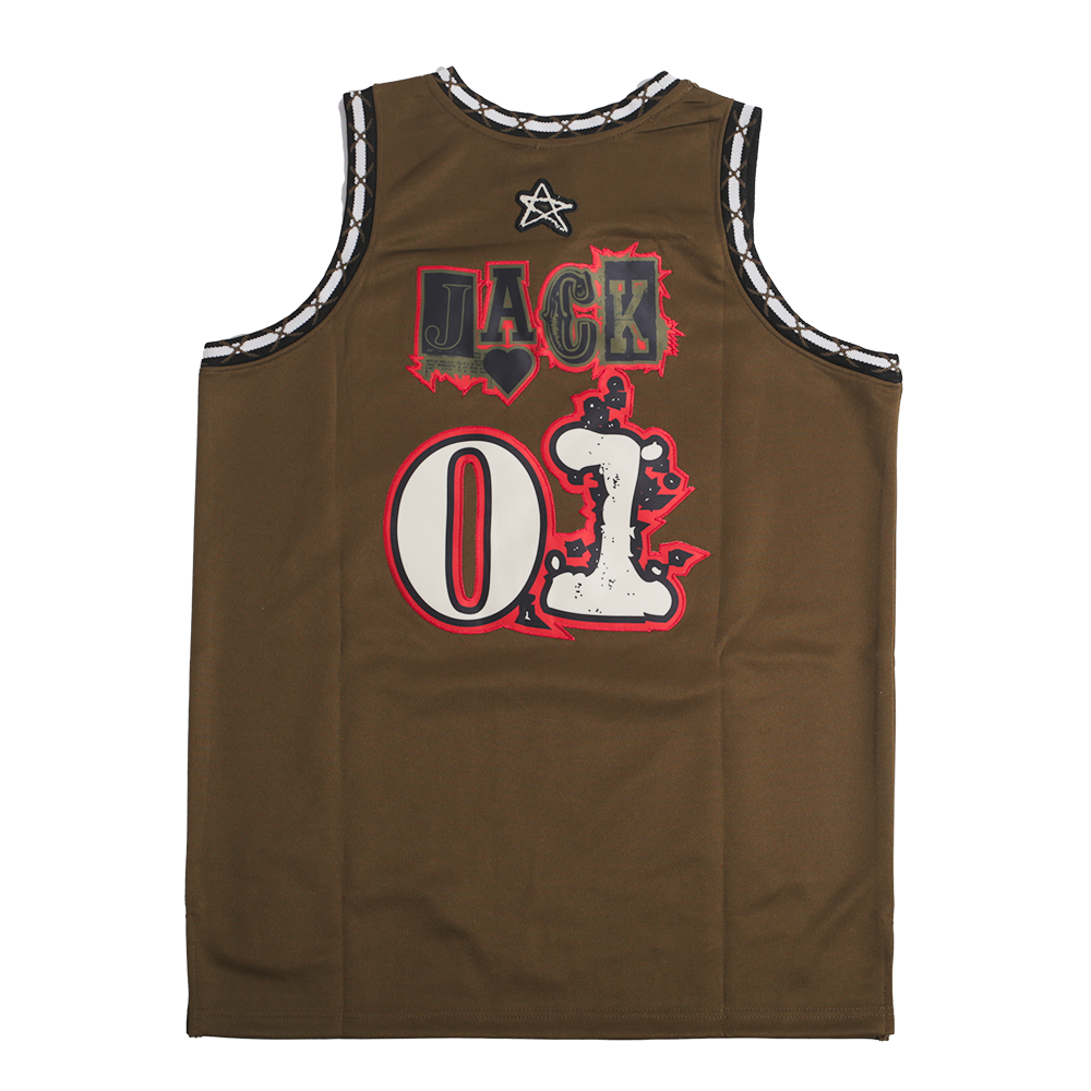 BRAND X ASTROWORLD YOUTH OLIVE BASKETBALL JERSEY