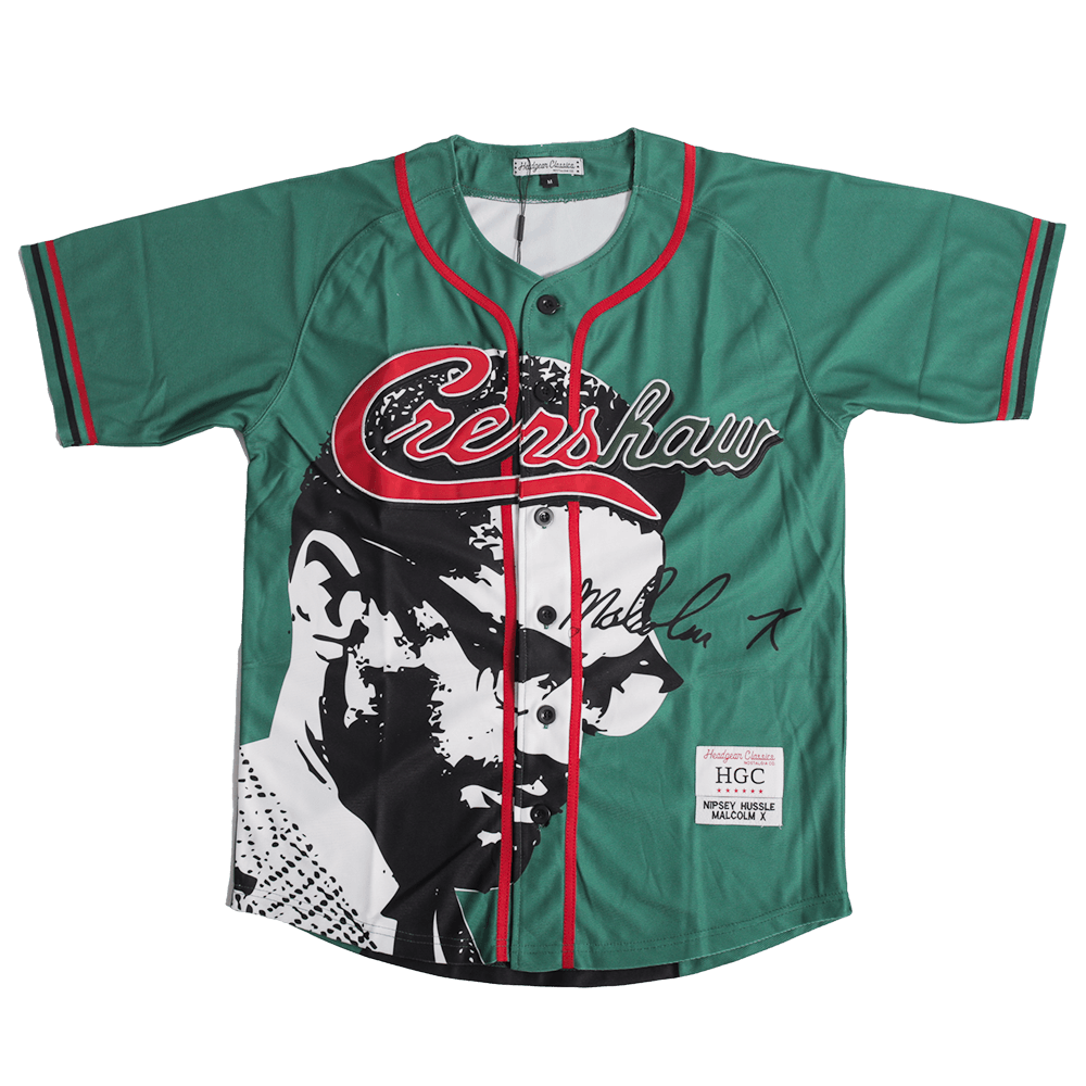 MALCOLM X NIPSEY BASEBALL JERSEY GREEN - Allstarelite.com