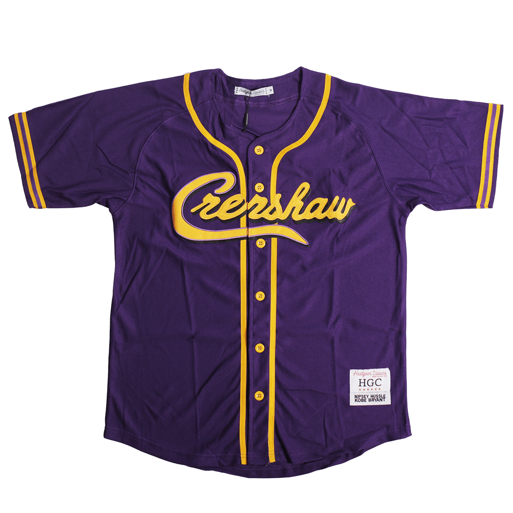 NIPSEY CRENSHAW PURPLE BASEBALL JERSEY - Allstarelite.com