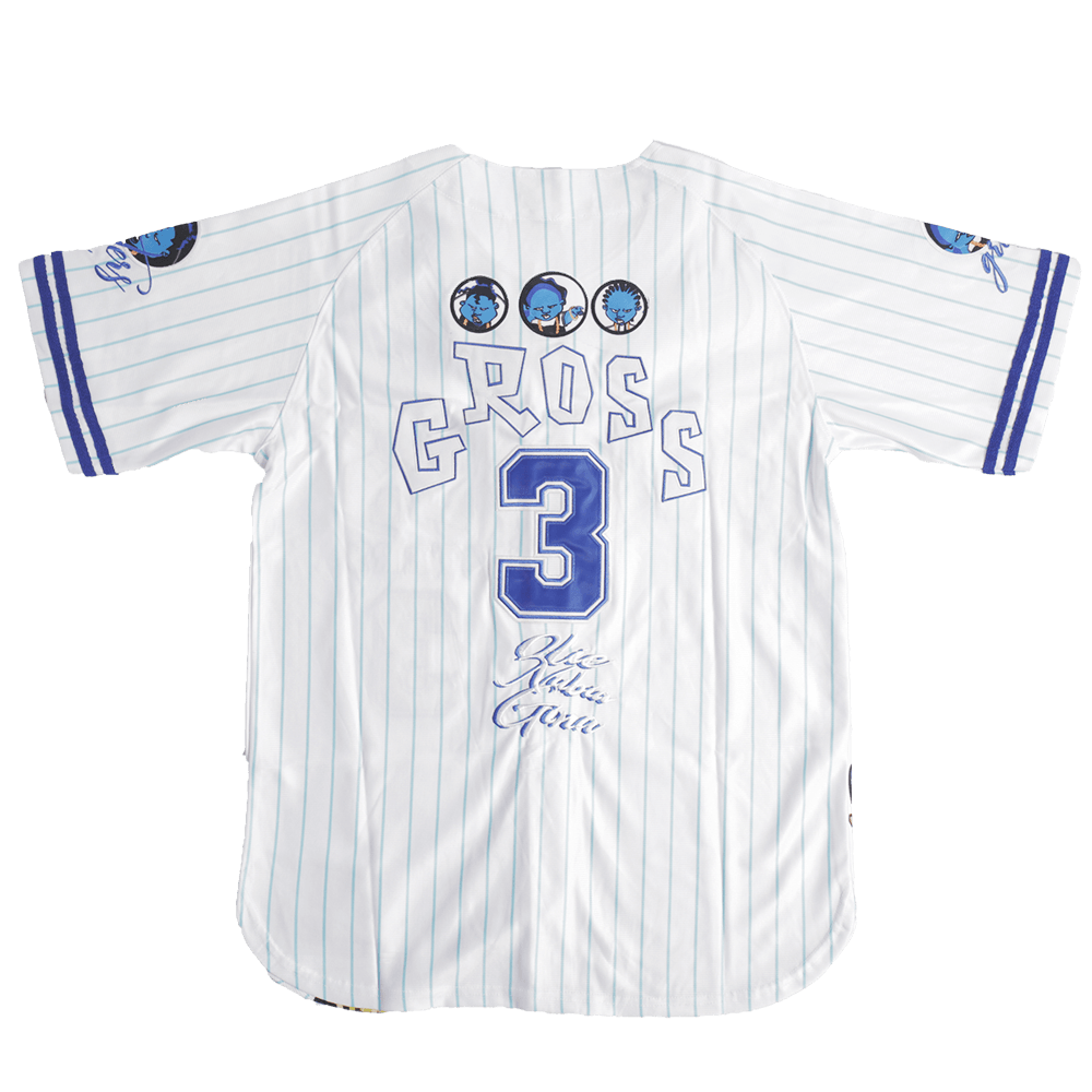 THE GROSS SISTERS TRIO BASEBALL JERSEY WHITE - Allstarelite.com