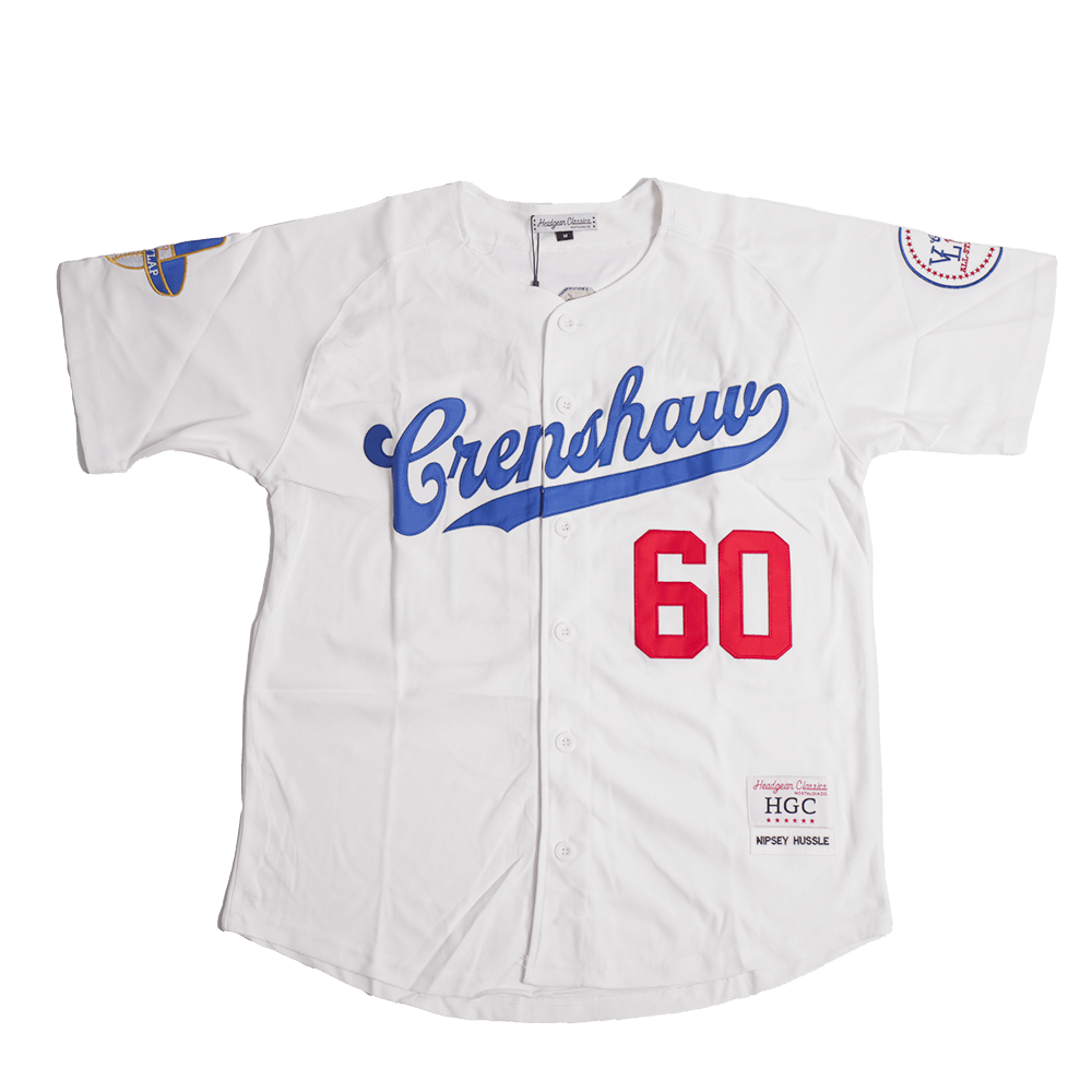 WHITE NIPSEY HUSSLE YOUTH BASEBALL JERSEY - Allstarelite.com