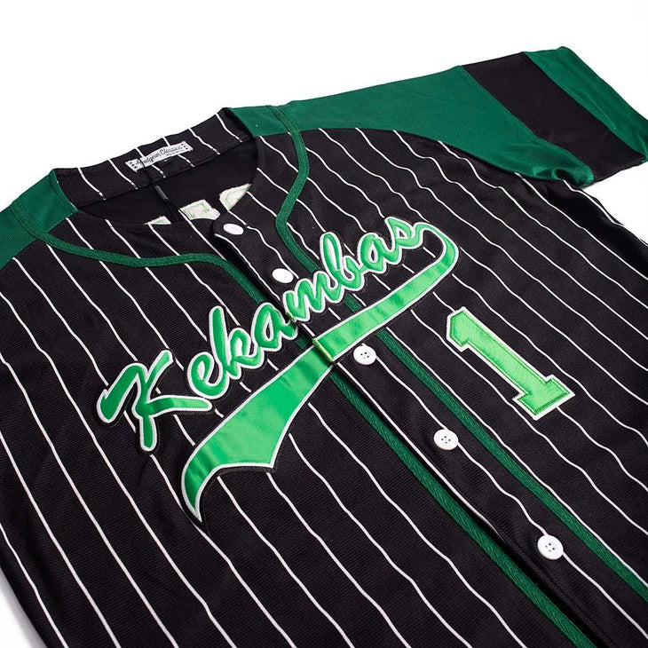 Black G-Baby Pinstripe Baseball Jersey - Allstarelite.com